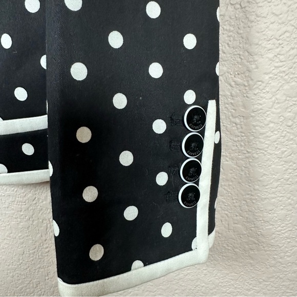 Express Womens Blazer Size 4 Polka Dot Black White Blazer - Picture 4 of 9